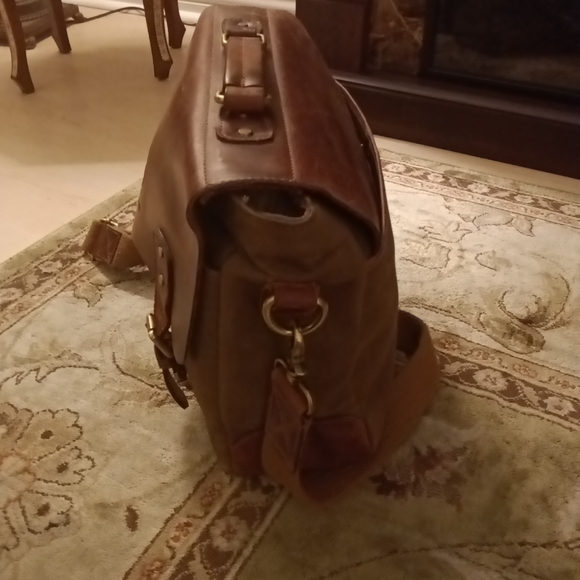 Aaron canvas leather crossbody bag - Picture 6 of 9